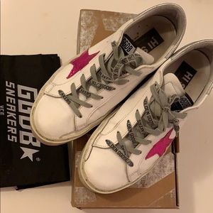 GOLDEN GOOSE HIGH STAR WHITE AND PINK SIZE 40